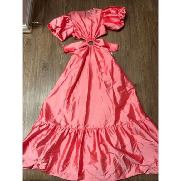 Hansen & Gretel Primrose puff-sleeved Maxi Dress in Watermelon size S NWOT$299 - Picture 7 of 9